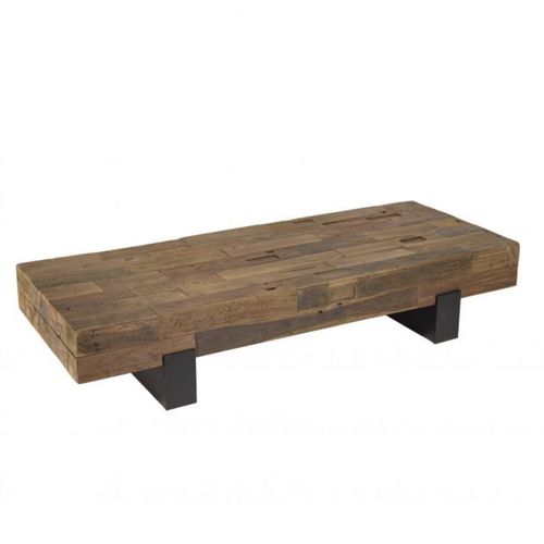 Table Basse 160,5x63,5x30,5 Cm En Poutres De Teck Recyclé - Bjorn