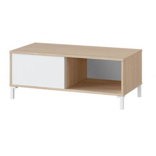 Table Basse Amaya 2 Niches L100cm - Blanc / Bois