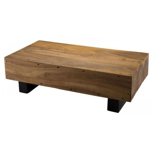 Table Basse 122x61x37 Cm En Bois Exotique