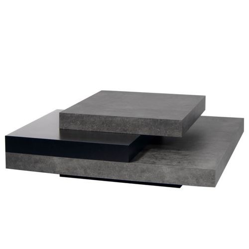 Table Basse Slate Béton Et Noir 90 X 90 - Temahome