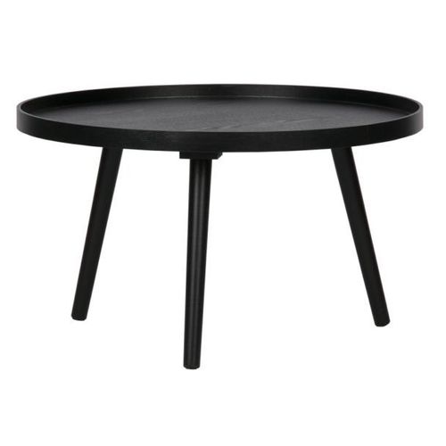 Table Basse Ronde 60x34 Cm En Bois De Pin Noir
