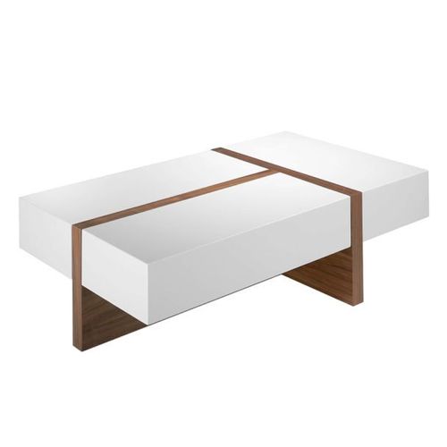 Table Basse En Bois Design "Ruty" 120cm Blanc