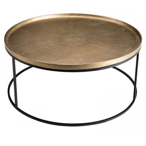 Table Basse Ronde 88x41 Cm En Aluminium Doré - Josy