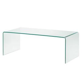 Une table basse en verre