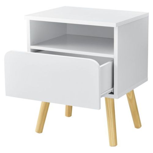 Table De Nuit Dargaville 50 X 40 X 34 Cm Blanc [En.Casa]