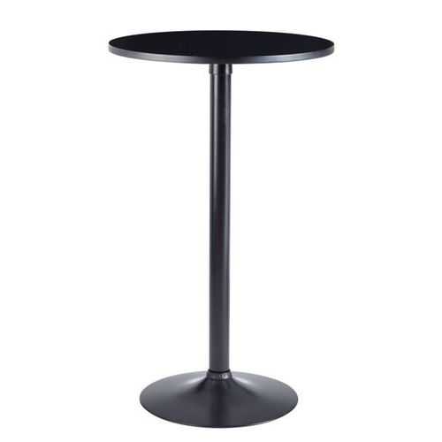 Table De Bar Ronde 60x100 Cm En Métal Noir