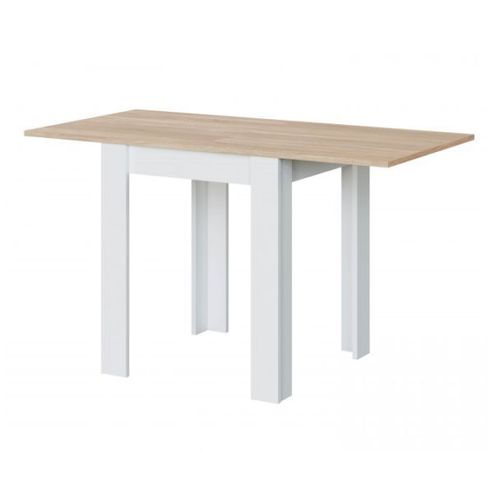 Petite Table À Manger Cuisine Extensible L67/134 X P67cm - Bois Naturel Et Blanc - Betty