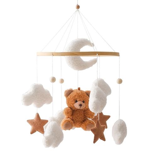 Hochet Mobile Cpull Pour Bébé,Cloche De Lit En Bois,Jouet En Velours Teddy Bear Butter,Boîte À Musique Pour,Cadeau Mobile Cpull - Type Brown Bear
