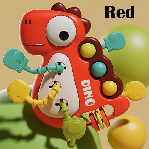 Jouets De Dentition Mentaires Oriels Pour Bébé Garçon Et Fille,Ulde Côtes De Dinosaure Montessori,Secouer Pour Faire Du Son,Cadeau Pour Bébé - Type Red