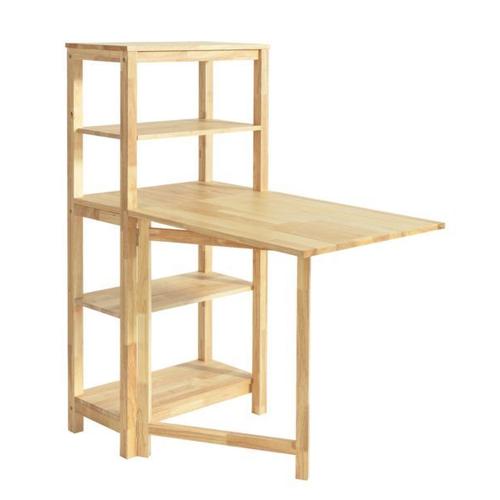 Sobuy Fwt70-N Table De Salle À Manger Pliante Avec Étagère En Bois D'hévéa Pour Cuisine Salle À Manger Env. 98 X 126 X 60 Cm