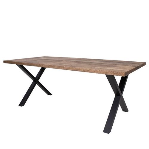 Table À Manger 200 Cm En Chêne Huilé Fumé Marron