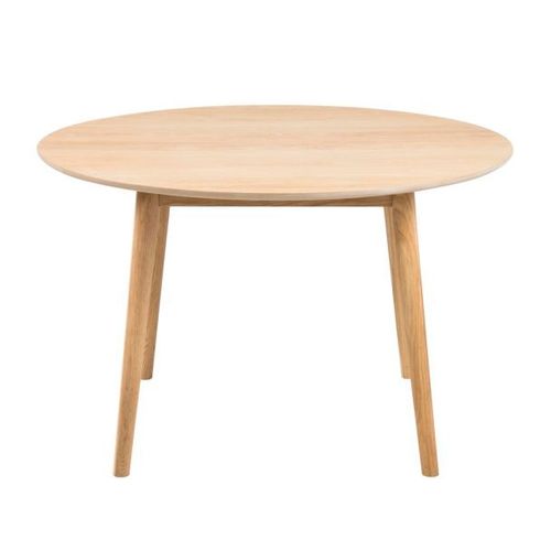 Table À Manger Ronde 120x120x75 Cm Décor Chêne Naturel