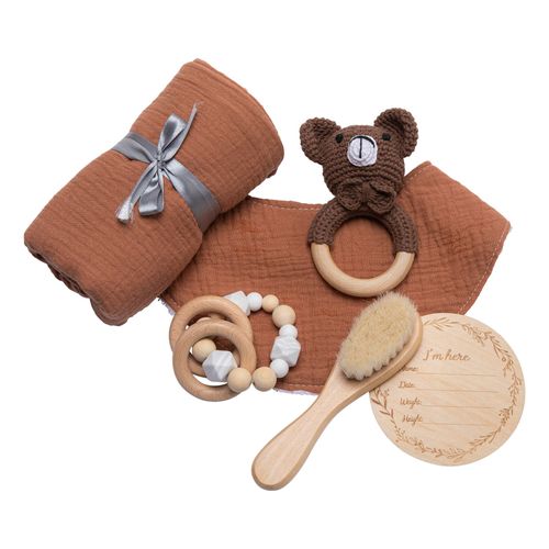 Hochet Mentaires Oriel En Silicone Tewindsor Pour Bébé,Ensemble De Jouets De Dessin Maracas,Accessoires De Fête Préchristophe,Cadeau De Jouets,0 À 12 Mois - Type Brown Bear