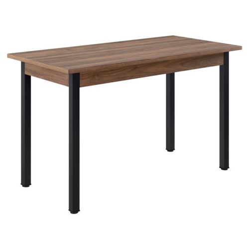 Table De Salle À Manger Table De Cuisine Bureau Mdf Mélaminé Acier Revêtu Par Poudre 120 Cm X 60 Cm X 75 Cm Effet Noyer Noir [En.Casa]