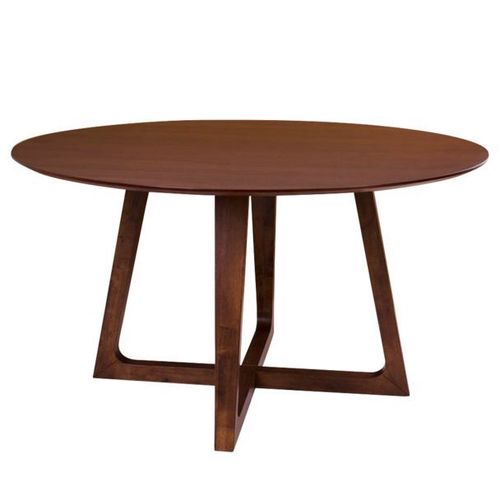 Table À Manger Ronde 137x76 Cm Décor Noyer