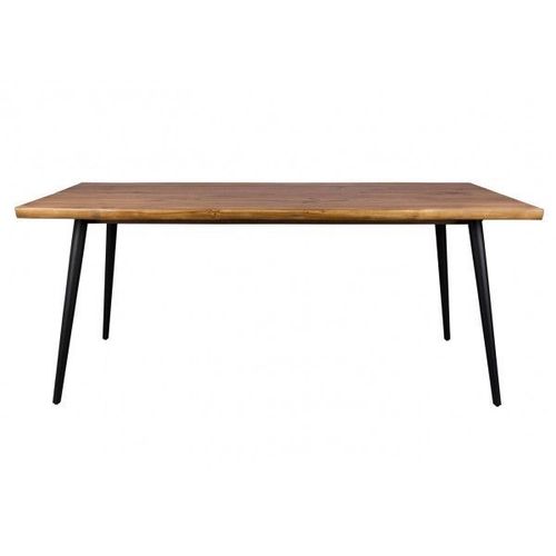 Table À Manger 180x90x75 Cm Décor Noyer Et Métal - Alagon
