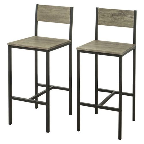 Lot De 2 Chaises Tabourets De Bar Cuisine Chaises De Bar, Avec Repose-Pieds - Sobuy Fst53x2