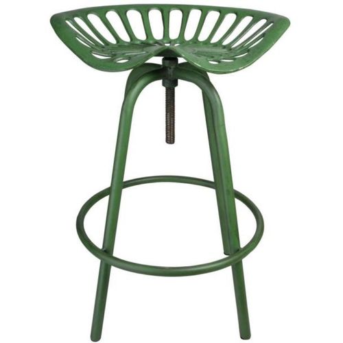 Tabouret Avec Assise De Tracteur En Métal Vert
