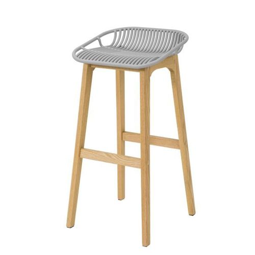 Sobuy Fst77-Hg Tabouret De Bar Design Chaise De Bar Cuisine Avec Repose-Pieds Piètement En Bois De Chêne
