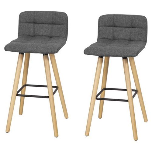 Sobuy Fst50-Dgx2 Lot De 2 Tabourets De Bar Cuisine Avec Dossier Et Repose-Pieds Haute Qualité