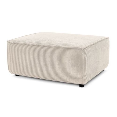 Pouf Nihad Velours Côtelé Beige