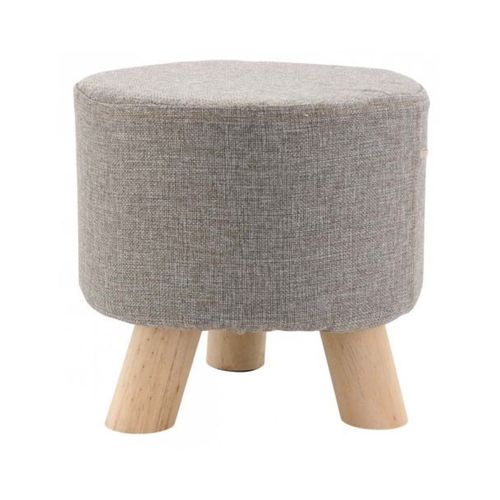 Tabouret Bas En Coton Et Bois
