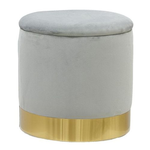 Pouf Coffre En Velours Et Métal