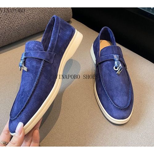 Chaussures Vinapobomocassins Décontractés En Cuir Pour Femmesmocassins Paresseuxchaussures Enfilersangle De Verrouillage En Métalchaussures De Couple