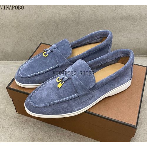 Chaussures Mocassins Plats En Cuir Suédé Pour Femmeschaussures De Marche Enfilerpendentif Pomponmarque De Luxehaute Qualité