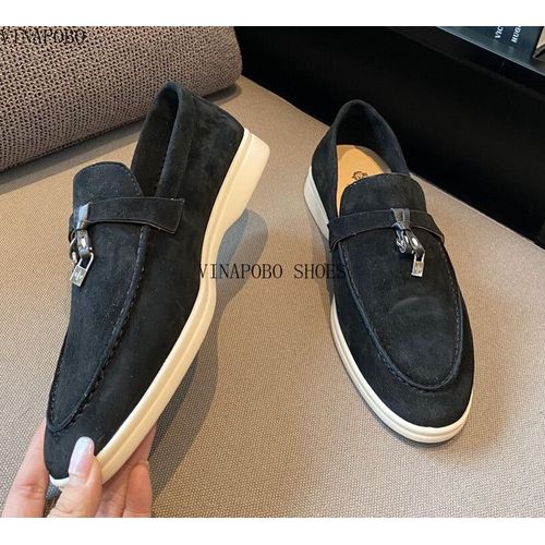 Chaussures Vinapobomocassins Décontractés En Cuir Pour Femmesmocassins Paresseuxchaussures Enfilersangle De Verrouillage En Métalchaussures De Couple