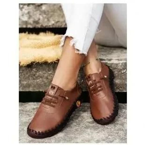 Chaussures Mocassins Lacets En Cuir Pour Femmeschaussures De Sportchaussures Plates Confortableschaussures De Maman Décontractéesstyleprintemps Et Automne