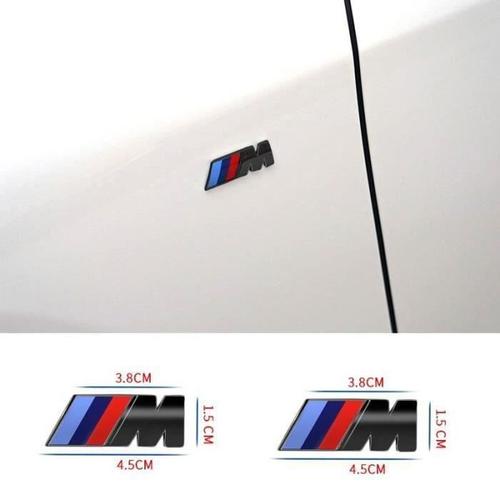 2 X ///M Latérale Aile Sport Emblème Badge Logo Autocollant Noir 45mm X 15mm Pour Bmw