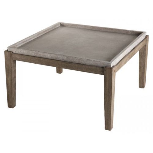 Table Basse Carrée 80 Cm En Béton Et Acacia - Betty