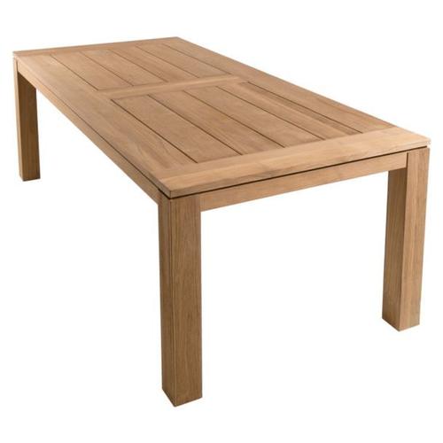 Table De Jardin Pieds Carrés 220x100x78 Cm En Teck - Gardena