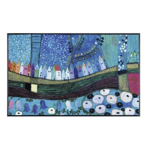 Tapis Stadt In Blau Tx Paillassons Par Kleen Tex Bleu 50 X 75 Cm
