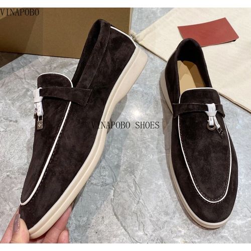 Chaussures Vinapobomocassins Décontractés En Cuir Pour Femmesmocassins Paresseuxchaussures Enfilersangle De Verrouillage En Métalchaussures De Couple