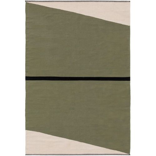 Tapis Poil Ras En Coton Lenny Vert 60x100 Cm - Tapis Poil Court Design Moderne Pour Salon