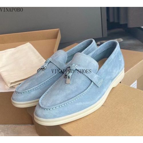 Chaussures Mocassins Plats En Cuir Suédé Pour Femmeschaussures De Marche Enfilerpendentif Pomponmarque De Luxehaute Qualité