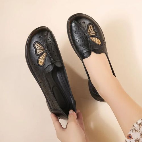 Chaussures Mocassins Ajourés Respirants Pour Femmeschaussures De Ballet Papillon D'étémocassins Rouges Pour Mèreschaussures De Marche Quotidiennes Confortables