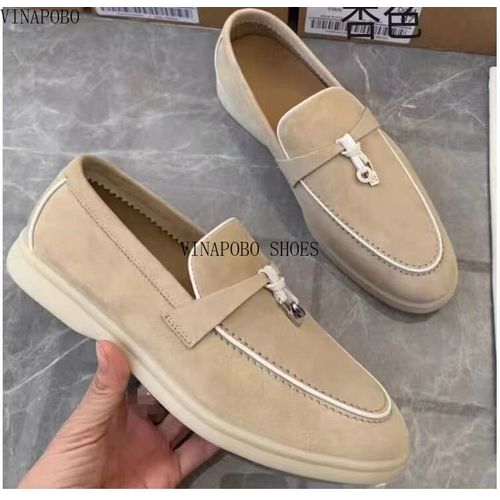 Chaussures Mocassins En Cuir Enfiler Pour Femmesbout Rondchaussures Platesglandpendentif En Métaldesignmarque De Luxechaussures De Marchehaute Qualité