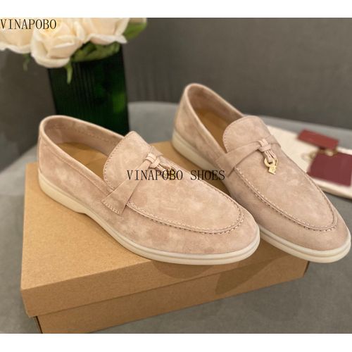 Chaussures Vinapobomocassins Décontractés En Cuir Pour Femmesmocassins Paresseuxchaussures Enfilersangle De Verrouillage En Métalchaussures De Couple