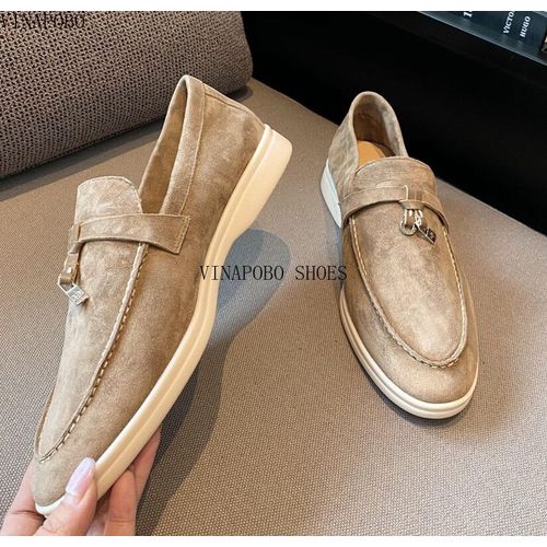 Chaussures Vinapobomocassins Décontractés En Cuir Pour Femmesmocassins Paresseuxchaussures Enfilersangle De Verrouillage En Métalchaussures De Couple
