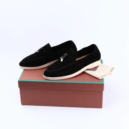 Chaussures Mocassins En Daim Pour Femmeschaussures De Marche D'étémules Enfiler Paresseusescuirpendentif En Métalchaussures Plates Décontractéesmode Printemps Et Automne