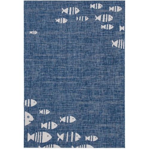 Tapis Intérieur Extérieur Blue Fish 120x170 Cm Bleu - Novatrend