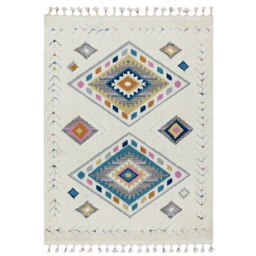 Tapis Moderne À Franges Style Berbère Rhombus 200x290 Cm Multicolore - Novatrend