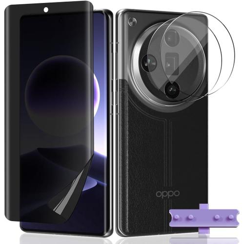 1+2 Pièces Protection Écran Pour Oppo Find X7 Ultra Anti-Espion Tpu [Pas Verre Trempé] + Caméra Verre Trempé, Anti-Rayure Anti-Spy Privacy Film Protecteur D'écran Pour Oppo Find X7 Ultra