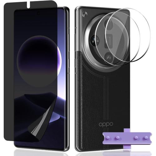 1+2 Pièces Protection Écran Pour Oppo Find X7 Anti-Espion Tpu [Pas Verre Trempé] + Caméra Verre Trempé, Anti-Rayure Anti-Spy Privacy Film Protecteur D'écran Pour Oppo Find X7