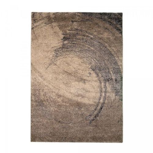 Tapis Chambre 120x170 Tissé Marron Clair Et Foncé Rectangle Motif Abstrait Binba