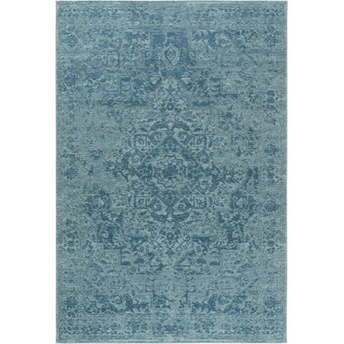 Tapis Vintage Tissé À Plat Tosca Bleu 115x180 Cm - Tapis Poil Ras / Effet Usé