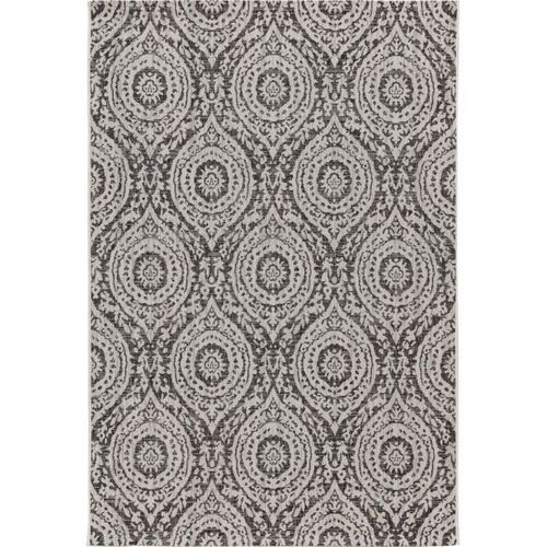 Tapis D'extérieur Cleo Blanc & Noir 80x150 Cm - Tapis Outdoor Pour Balcon, Terrasse Et Jardin